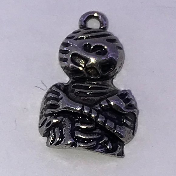 Cute Halloween Pewter Mummy Charm - Picture 1 of 4